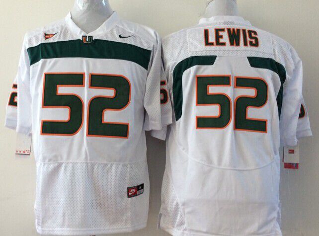 Men Miami Hurricanes #52 Lewis White 2025 NCAA Jersey->ncaa teams->NCAA Jersey